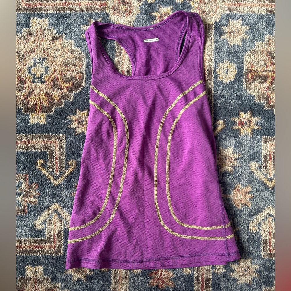 Lululemon Purple Racerback Tank with Contrast Stitching